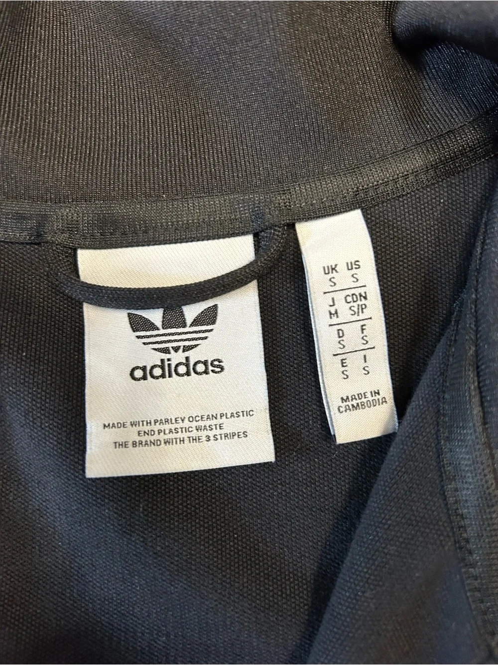 adidas Black Track Jacket with White Stripes